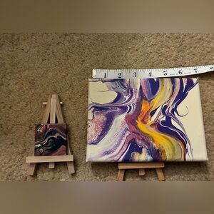 Abstract Purple and Yellow Canvas Art